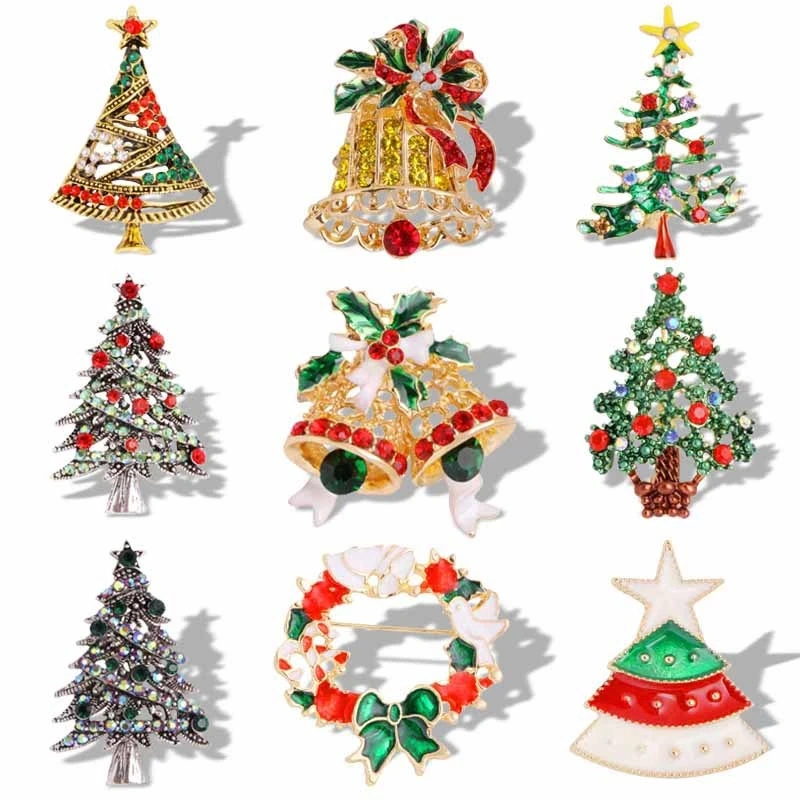 Christmas Bell Tree Promotion Gift Acrylic Reel Car Auto Emblem Glitter High quality/High cost performance Decoration Diamond Nickel Plated Wholesale/Supplier Badge