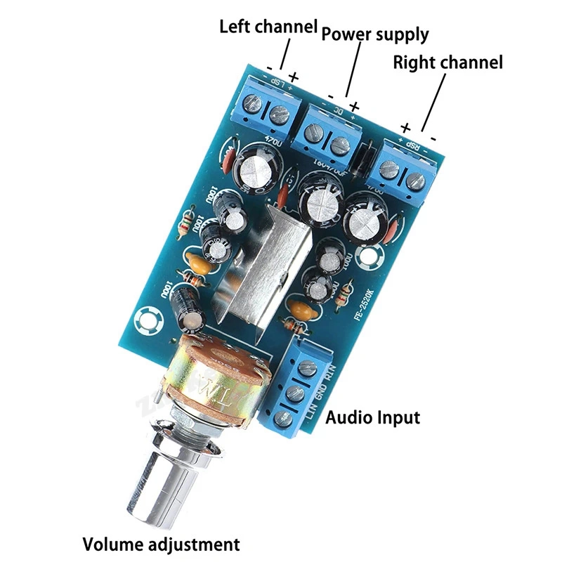 Mini Tea2025b Audio Verstärker Board 2,0 Kanal 3W+3W mit Lautstärke Steuerung Stereo Sound Modul für PC Laptop Lautsprecher