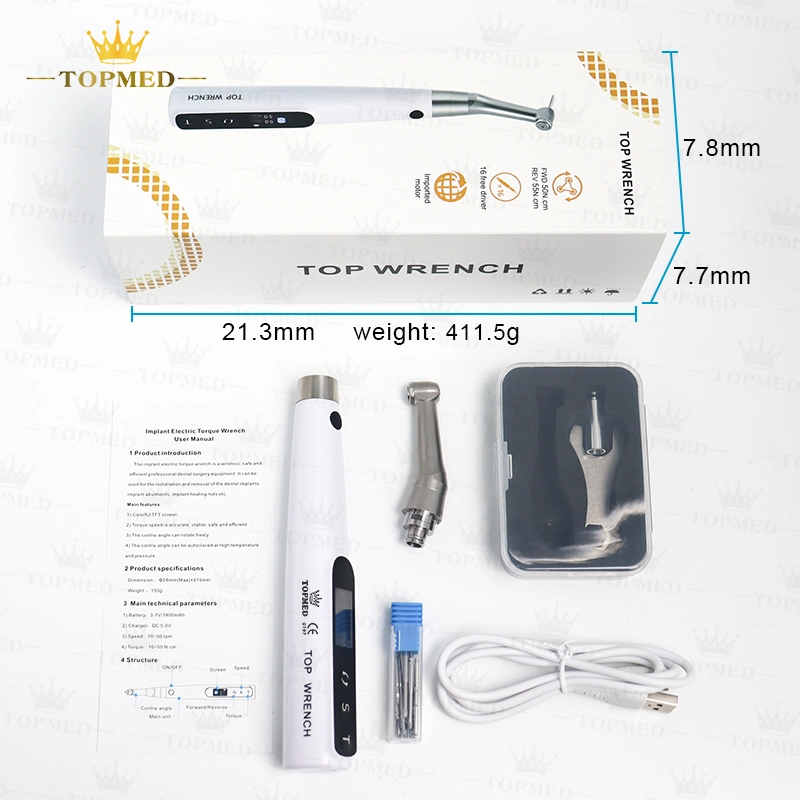 360 Rotate Freely Wireless Handpiece 16 Free Drivers Torque Wrench Dental Equipment