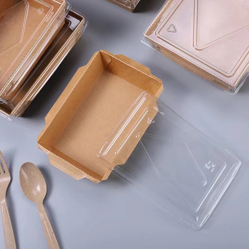 Kraft Paper Lunch Box Take-out Light Food Packaging Box Rectangular Food Container Disposable Sushi Box Fried Chicken Bento Salad Box