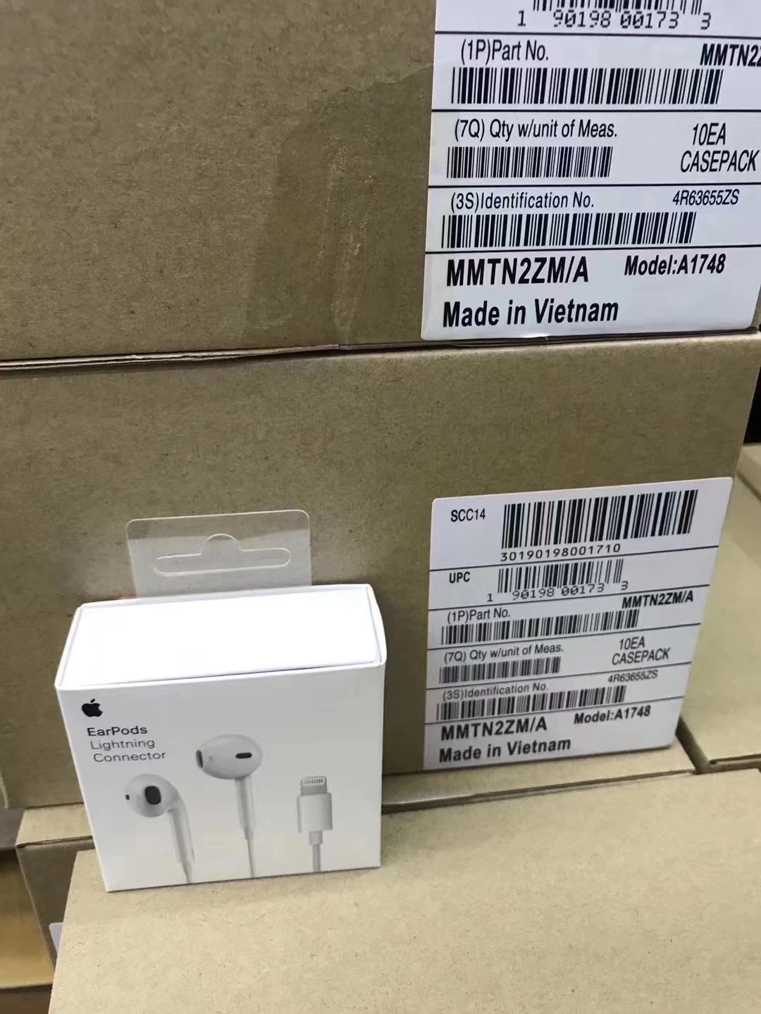 100% Original Rayo Earpods auriculares auriculares con cable con conector de relámpagos