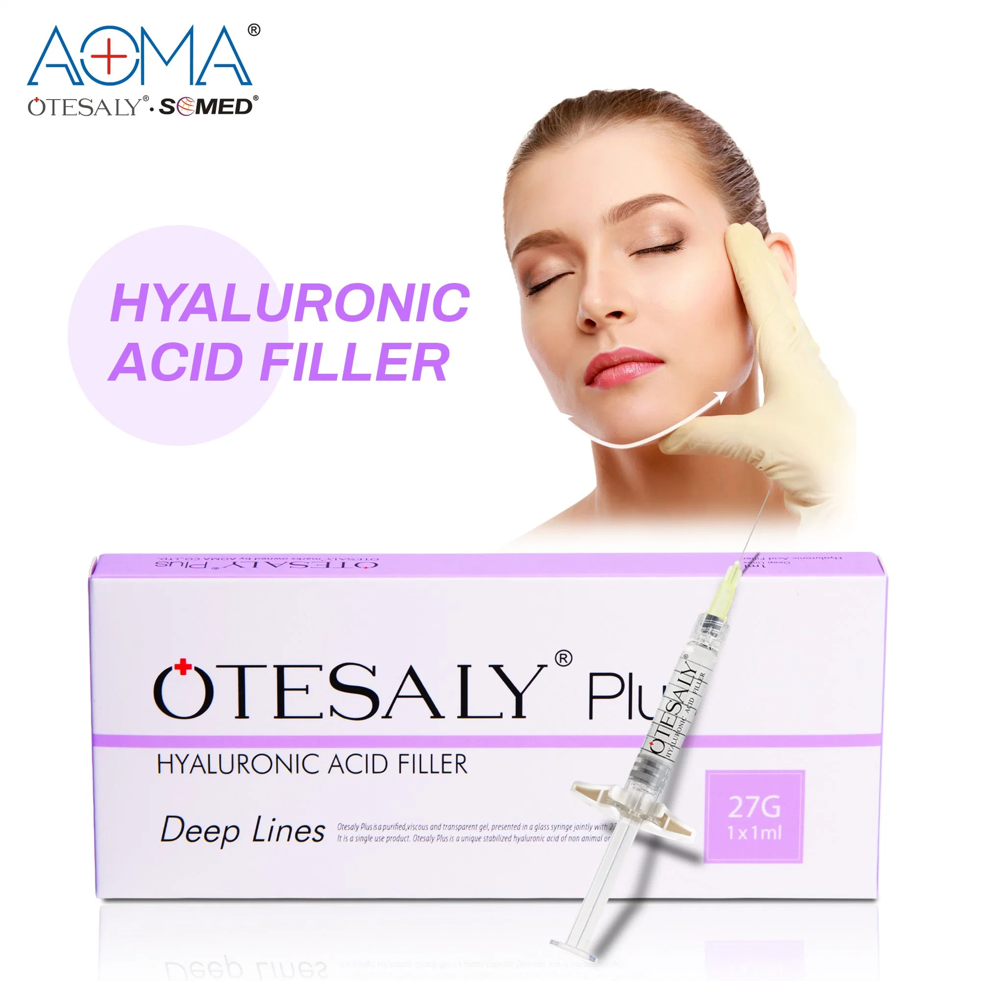 Long Lasting Otesaly Plus 1ml Deep Lines for Lips Cheek Enhancement Fine Lines Filler Cross Linked Dermal Filler