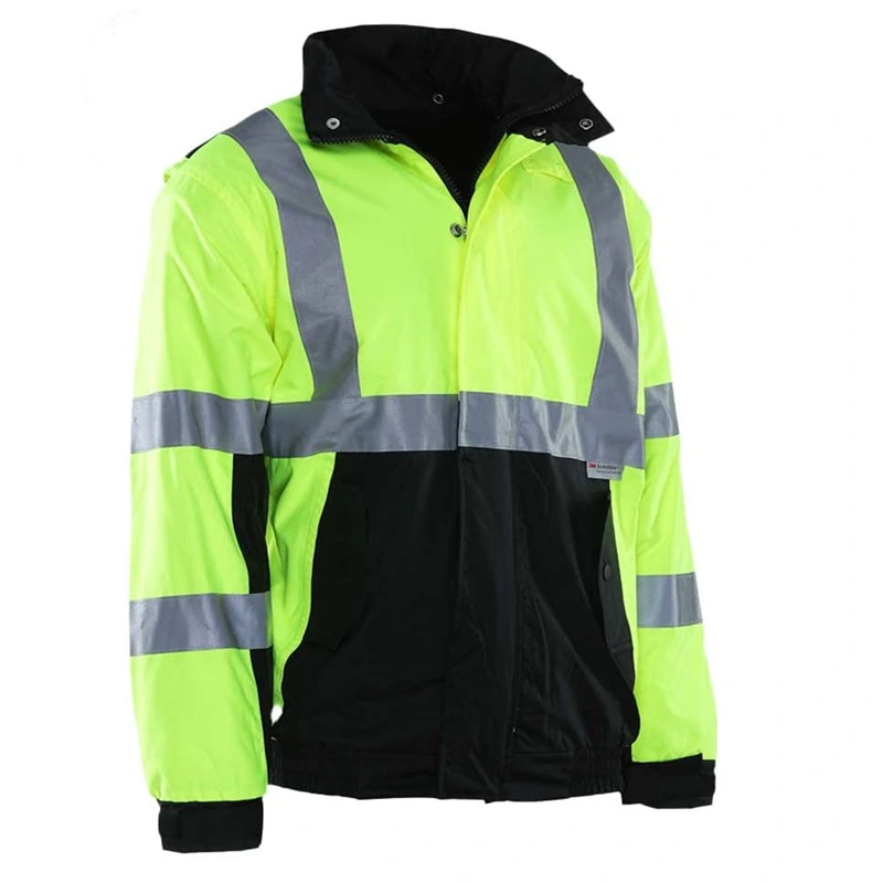 Reflective Jacket Winter Man Thickened Safety Hooded Work Coat Construction Hi Vis Workwear