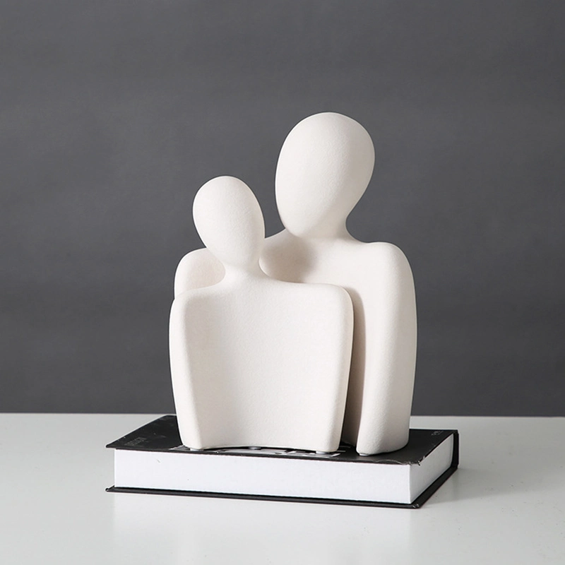 Abstract Artistic Figures Hugging Couple Ceramic Sculpture Modern Art Lover Embrace Sculptures Home Hotel and Office Decoration Wedding Gift 2 PCS