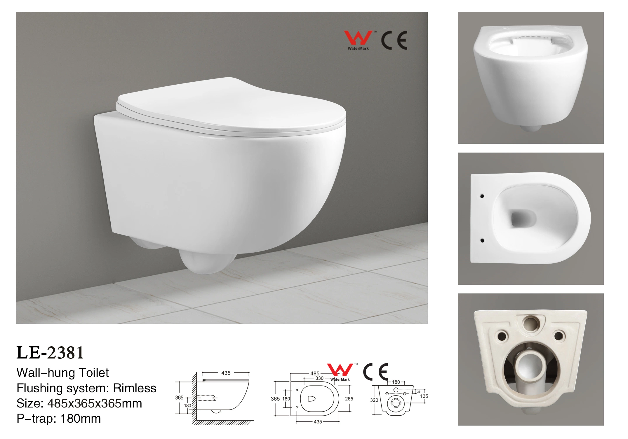 Baño WC Sanitario pared-Hung WC Baño WC 2355-PO1