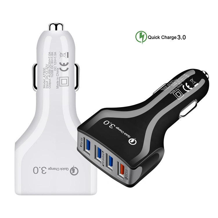 Smart recharge rapide QC3.0 4 Port USB du chargeur de voiture pour téléphone cellulaire Adaptateur Chargeur universel