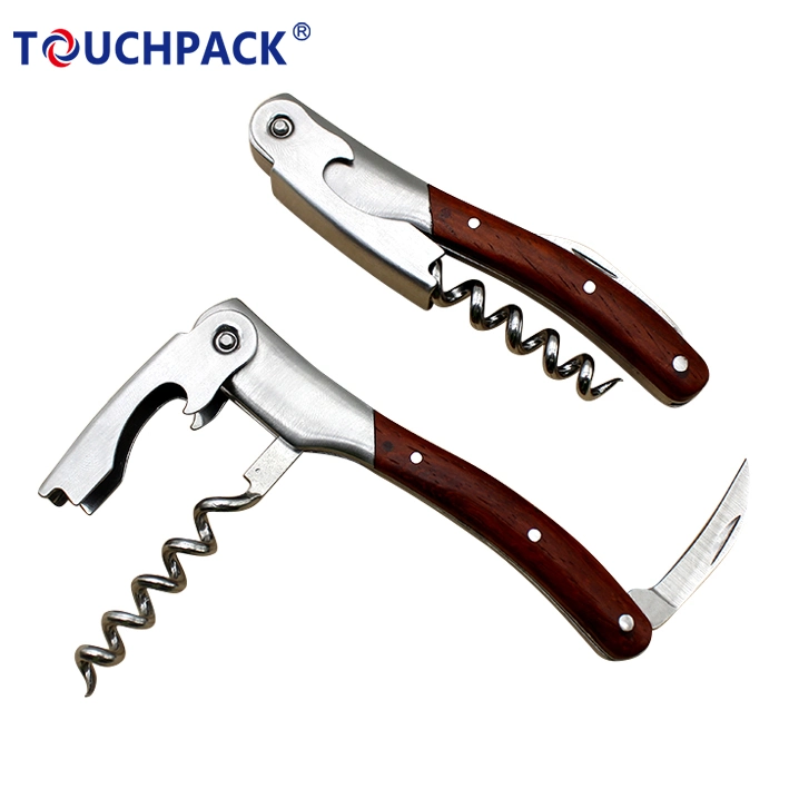 Waiter's Corkscrew Rosewood Handle All-in-One Wine Opener, Bottle Opener and Foil Cutter