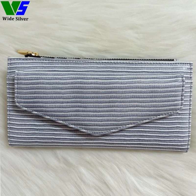 Wide Silver High Quality Women Wallet with Small Snake Design
