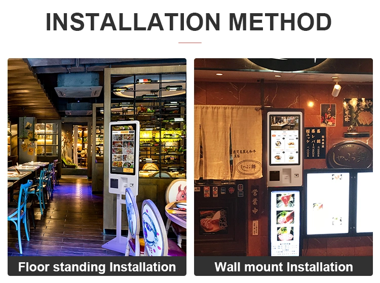 Custom POS System Built-in Ticket Printer Capacitive Touch Screen Payment Self-Ordering Kiosk for Kfc Mcdonald