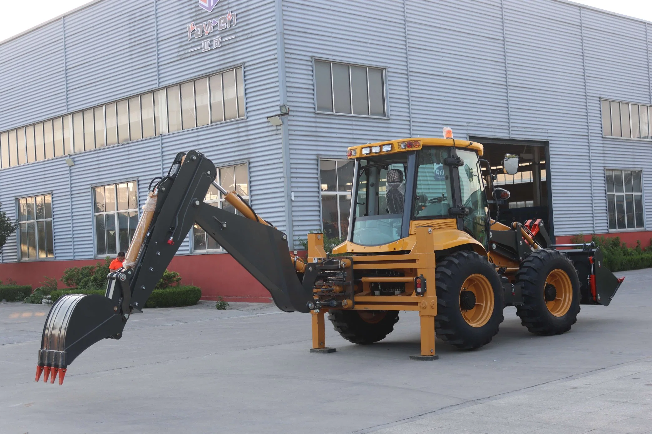 Tipo de roda marca Yaweh Mini Trator Backhoe Loader Retroescavadeiras Excav barato do carregador do fabricante chinês