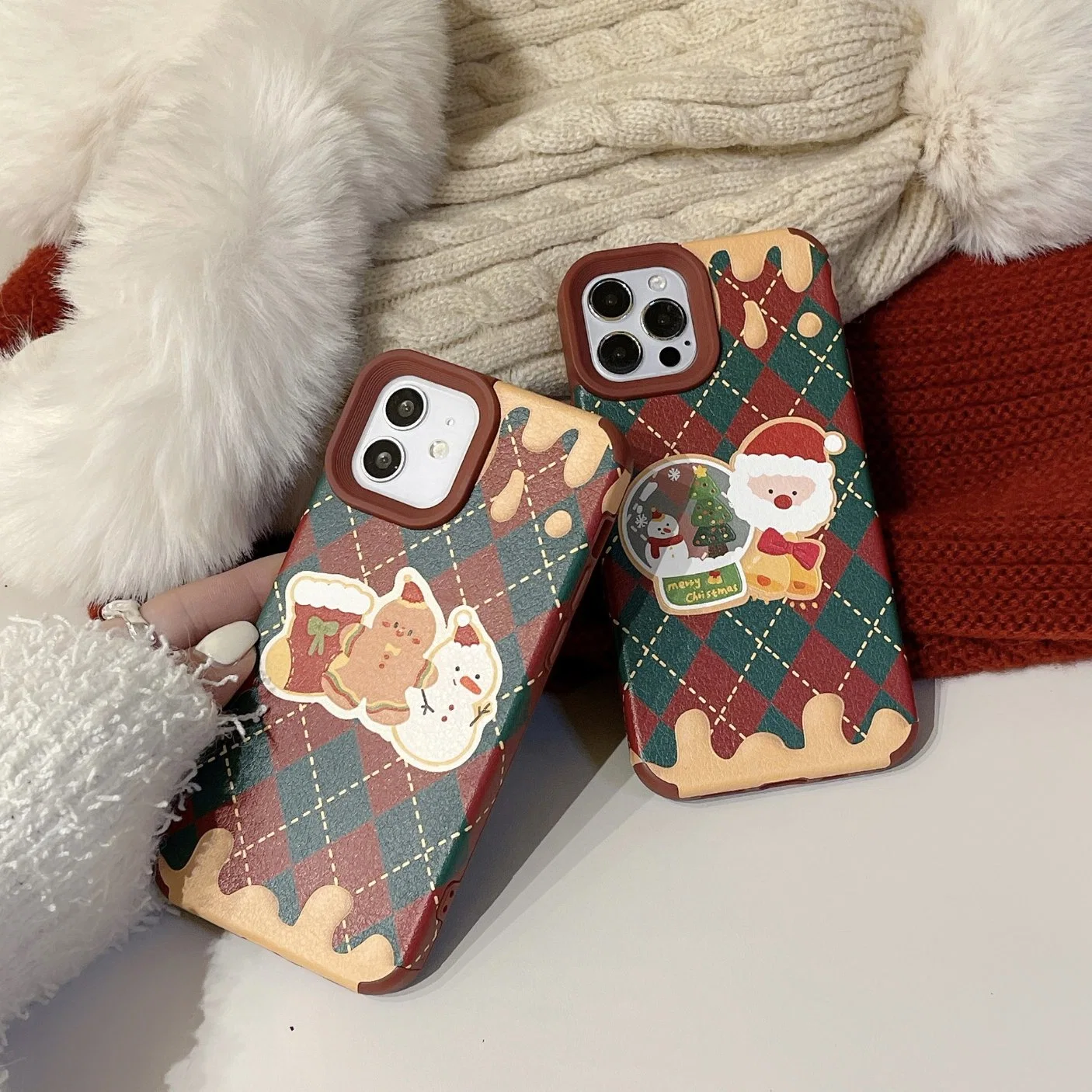 Melt Santa for iPhone 12/13PRO Max Apple 11 Phone Case for Xs/Xr Leather Soft Case