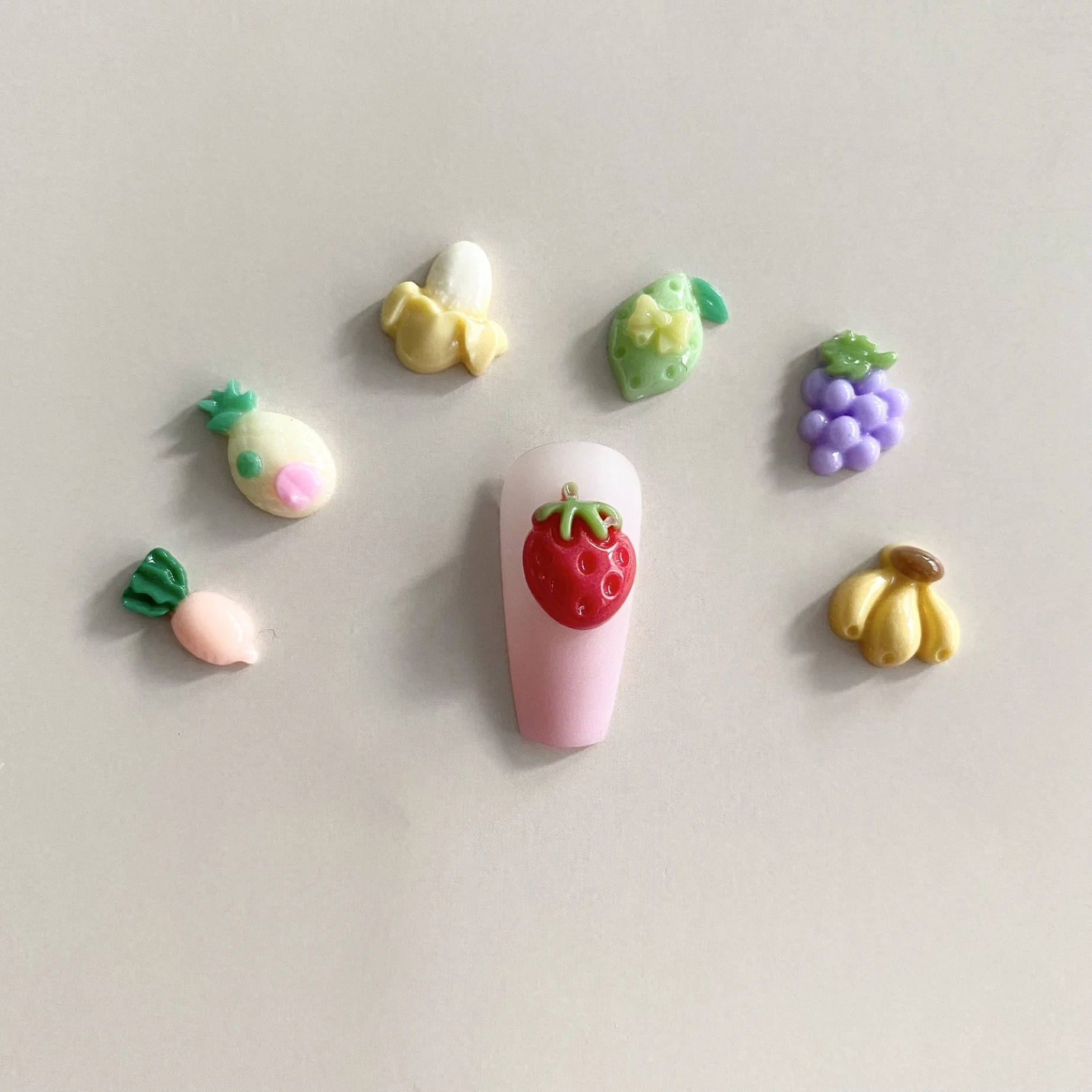 30PCS Glow in The Dark Fruits and Vegetables Nail Art Charms Kawaii Accessories Luminous Manicure Nails Decorations Supplies