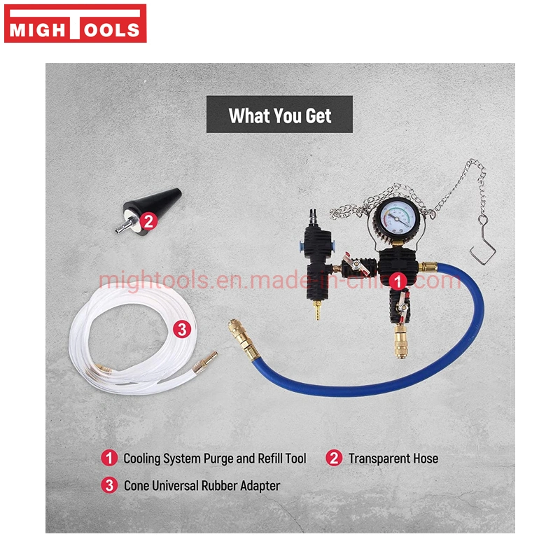 Sistema de refrigeración de purga de vacío y llenar el radiador de coche Adaptador universal de la herramienta de van para el radiador Kit