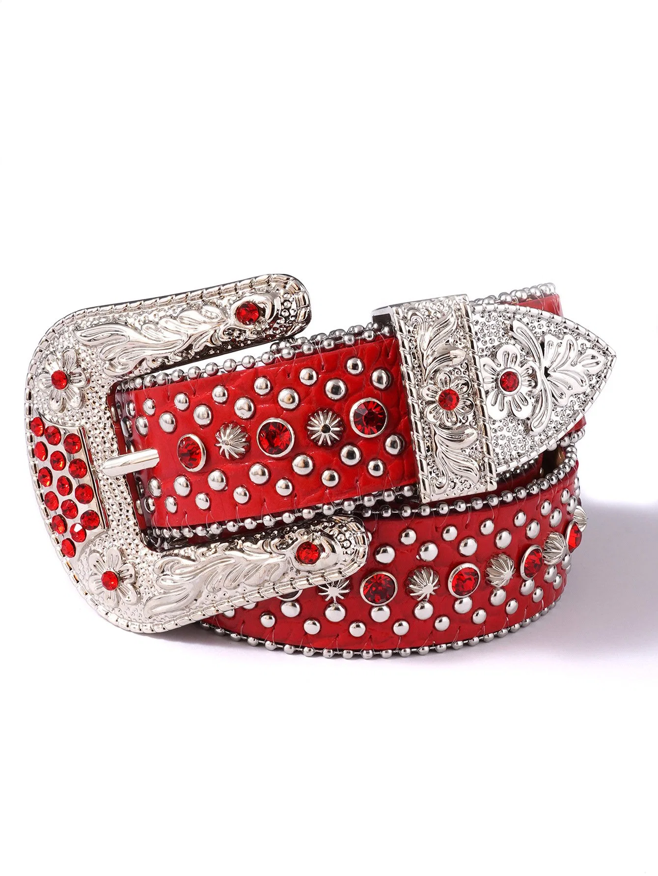 New Style Fashion Women Design Cintos Strass Western Crystal Rhinestone Leather PU Ladies Snake Buckle Diamond Belt