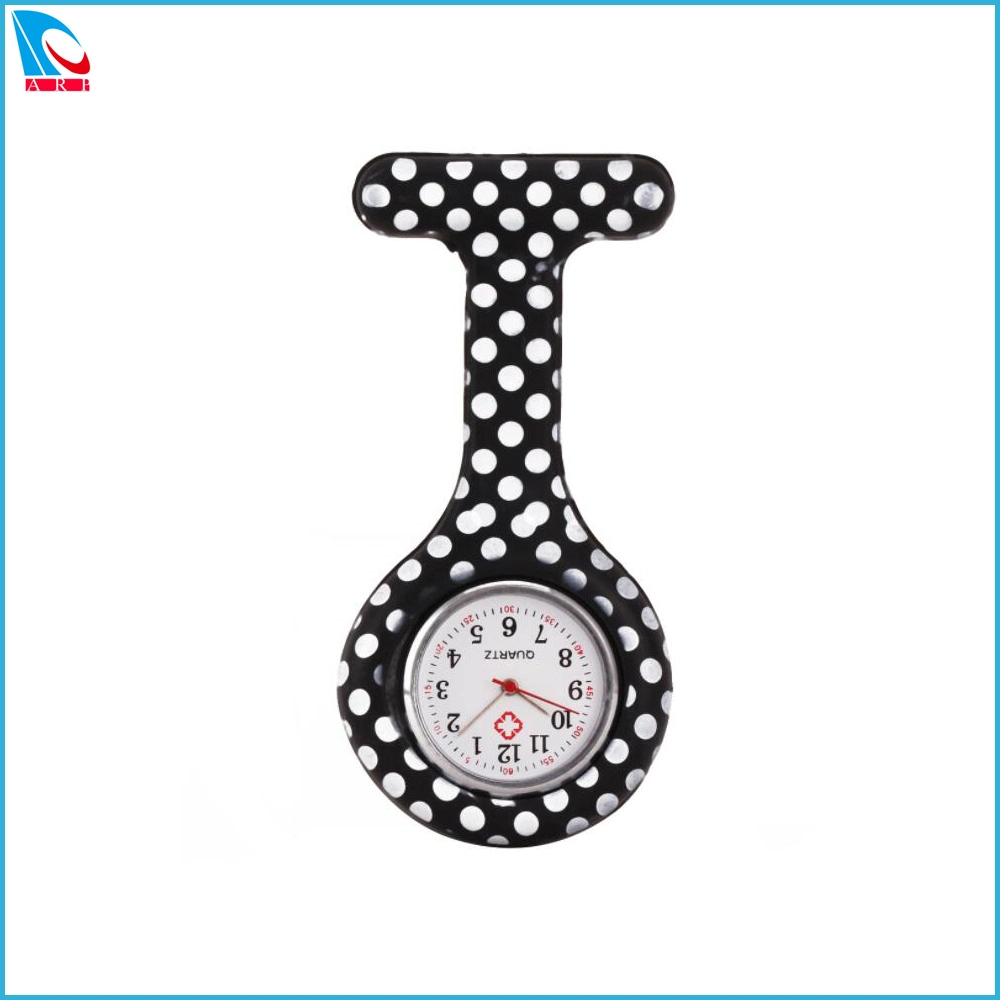 Silicone ronde Fob de quartz watch pendaison broche