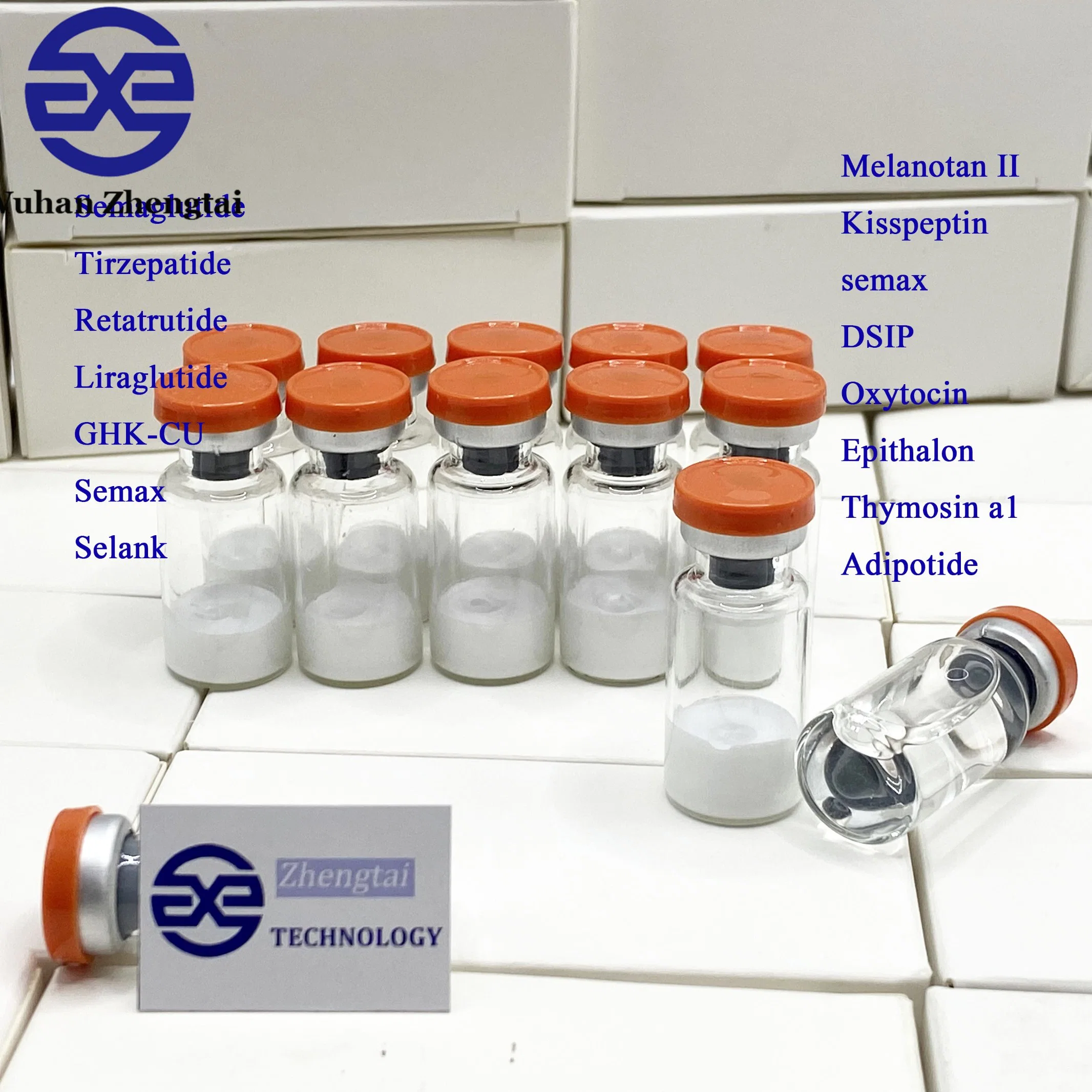 99.9% Purity Gip GLP-1 Peptides Tirzepatide 5mg 10mg 15mg Retatrutide Liraglutide CAS 2023788-19-2 Melanotan II Selank