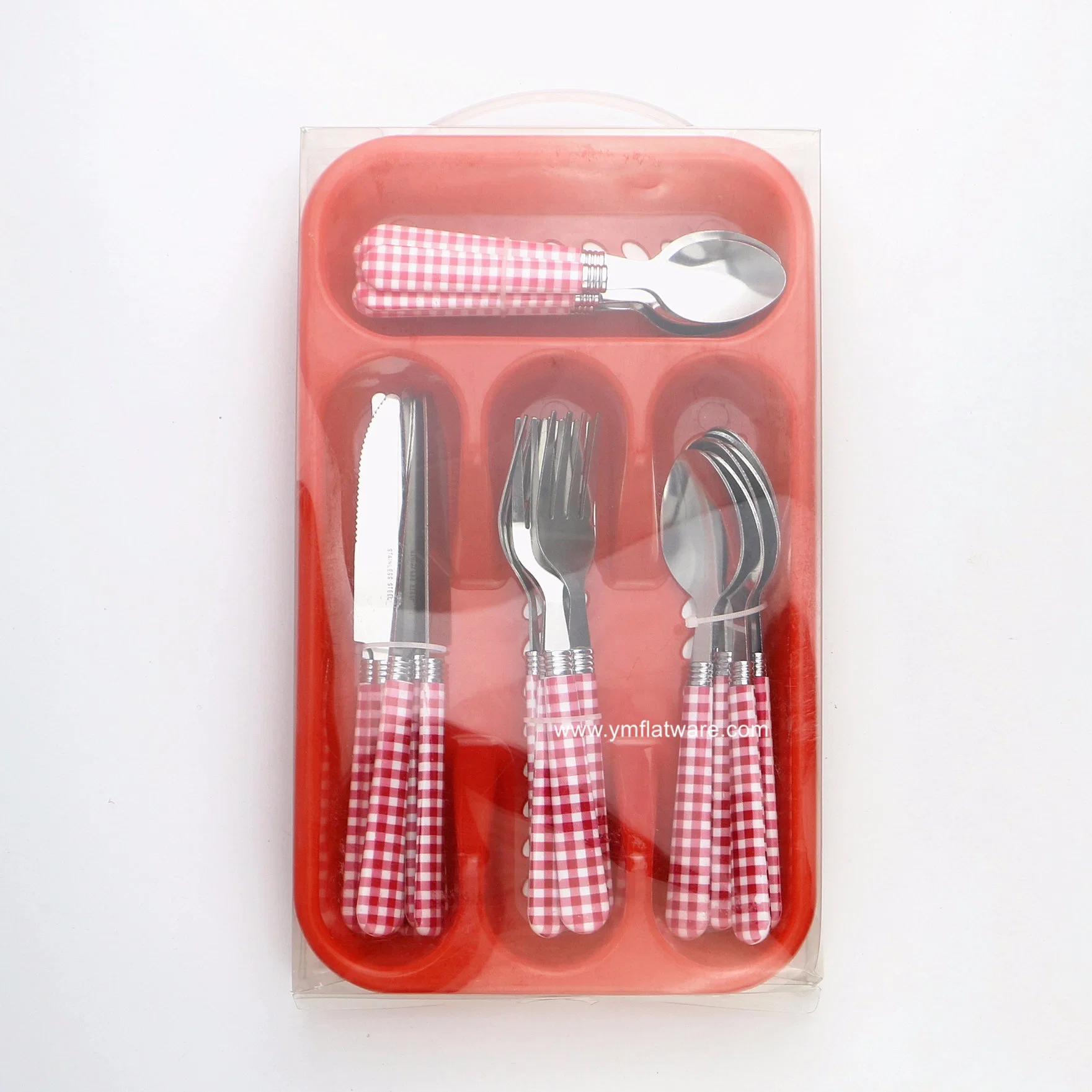 24 PCS Itália talheres em aço inox com bandeja de plástico