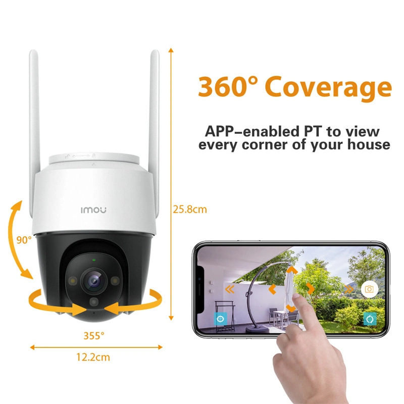 Dahua Imou Cruiser 4MP Audio bidireccional de la cámara WiFi/6mm 3,6 mm Full-Color lente fija de la visión nocturna WiFi integrado Ai PTZ humano de la cámara IP exterior (IPC-S42fp)