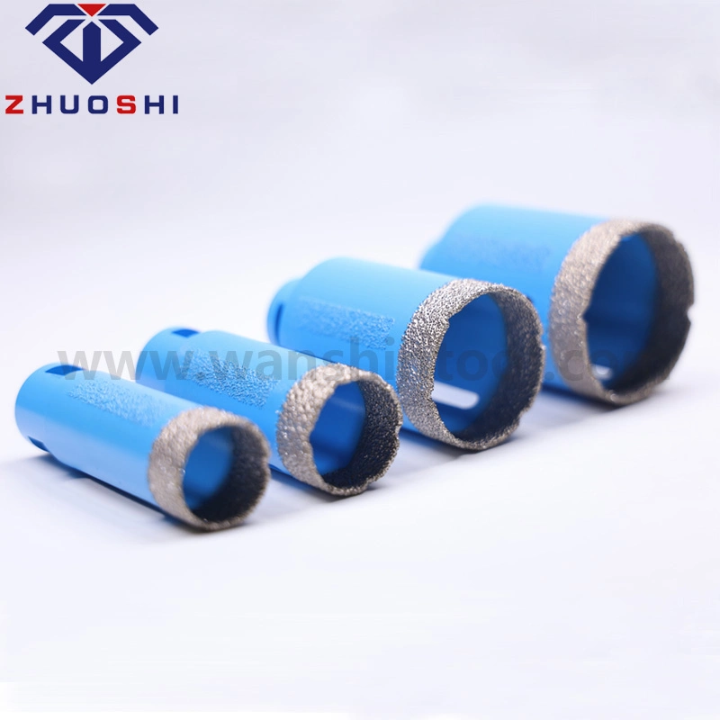 Vacuum Brazed Diamond Cutting Hand Tool Tile Core Drill Bit with Protective Diamond Stripes for Porcelain Ceramic M14