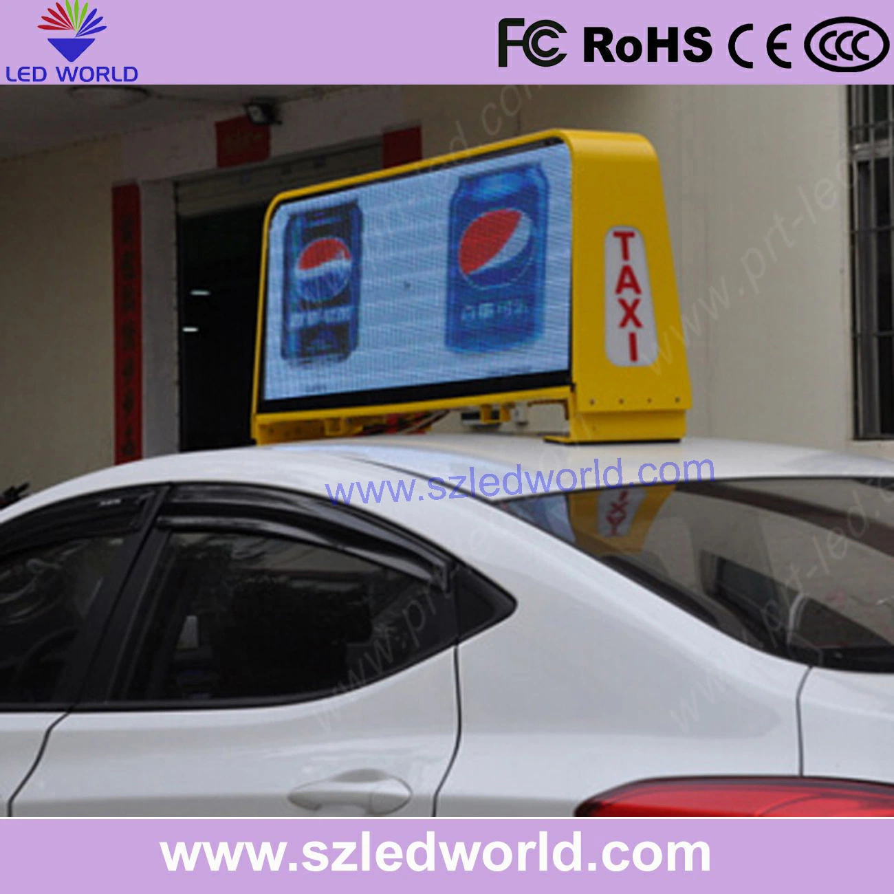 Taxi Top LED Display with 4G and GPS P3, P3.33, P4, P5