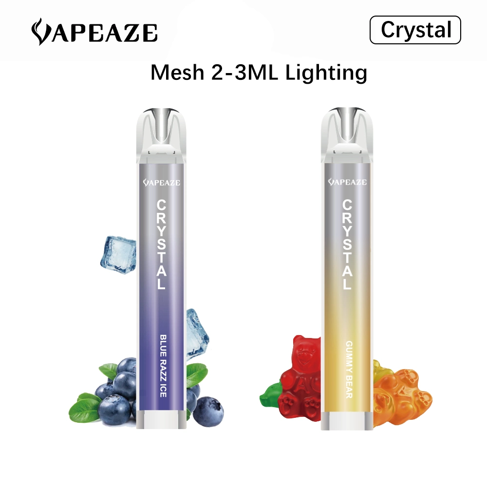 السجائر الإلكترونية الشعبية 2مل 600 أطواق 0 ٪ 2 ٪ نيكوتين بالجملة Vape Crystal Vape قابل للاستخدام مرة واحدة