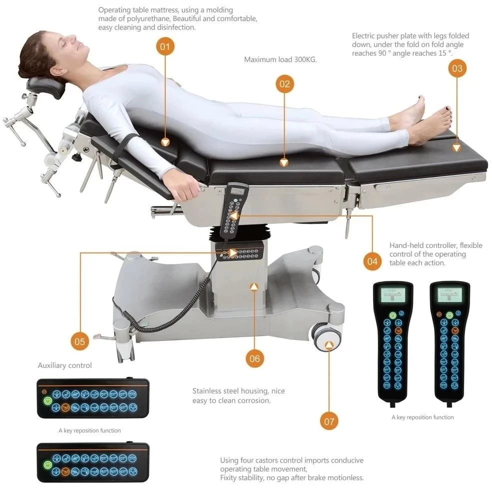 Tabla de funcionamiento de la cabeza completa Electric-Hydraulic / Tabla de ortopedia médica con CE FDA