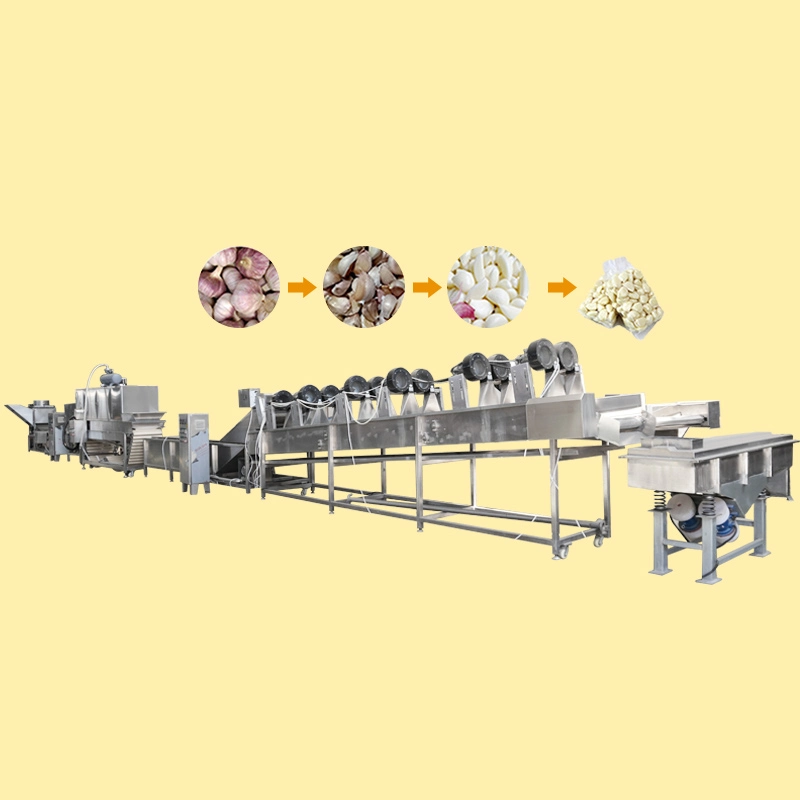 Gran capacidad pequeño cepillo comercial Ajo Agarlic Peeler línea de producción de peeling Máquina