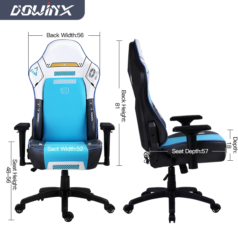 Fashionable PU Leather 90-180 Degree Backrest Adjustment Thickening Sponge Gaming Chair