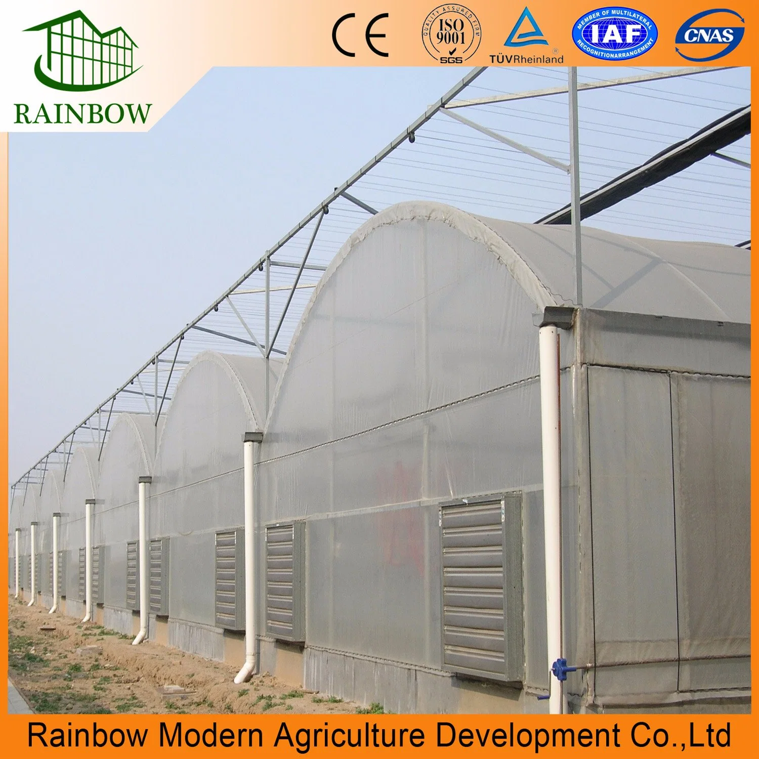 Industrial Multi Span Polytunnel Plastic Greenhouse for Uzbekistan