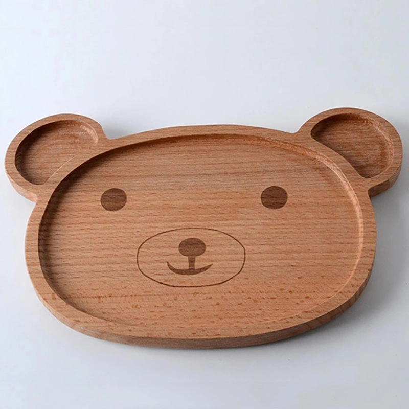 Japanese-Style Wooden Tableware Beech Wood Tray Wooden Plate Children's Dinner Plate