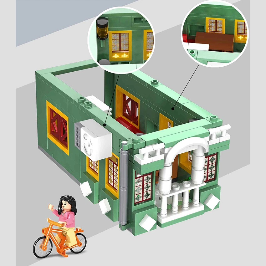 Os brinquedos Woma fornecedor grossista China Town City House Civilização Street 3D a construção de tijolos de bloco de construção do modelo de brinquedos