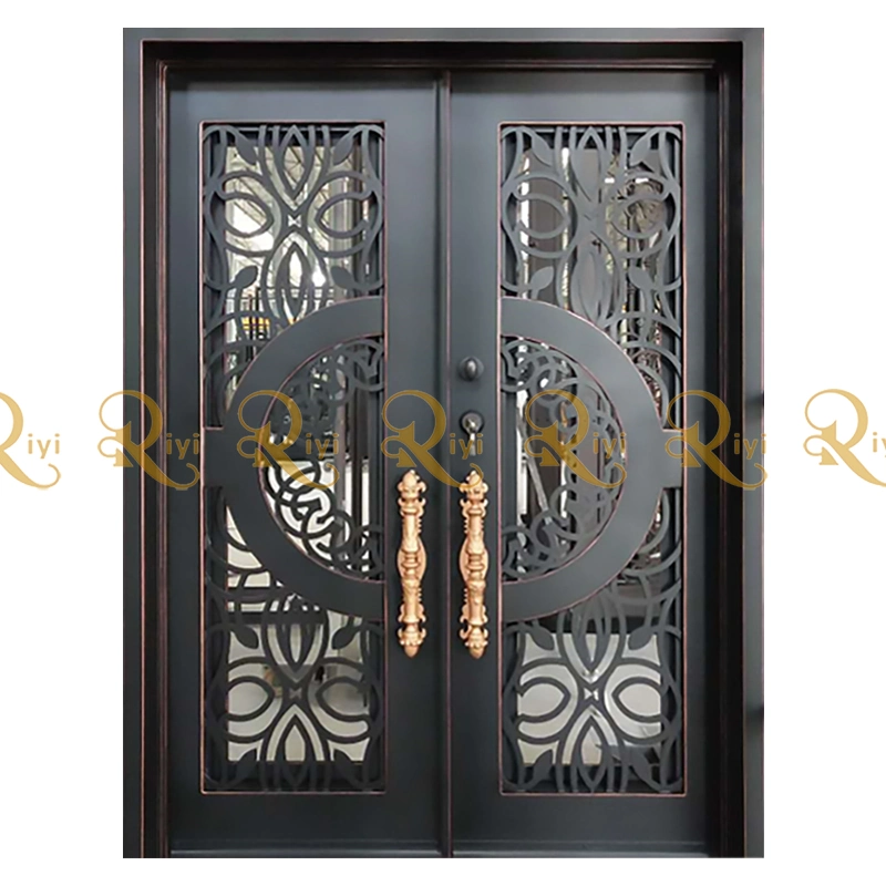 Antique Wrought Iron French Front Door Design for Safety