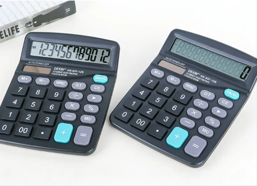 Calculadora do escritório de 12 dígitos calculadora de energia solar e de bateria dupla