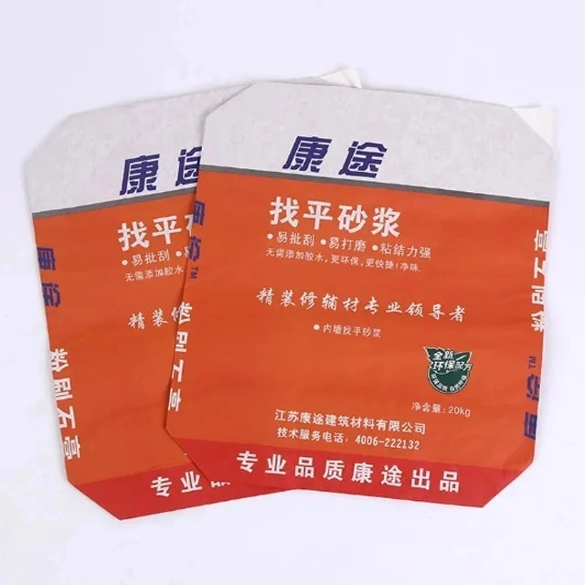 Vacío Custom 50kg papel de artesanía válvula de bolsas Tipo de papel multicapa Bolsa para harina de polvo de cemento