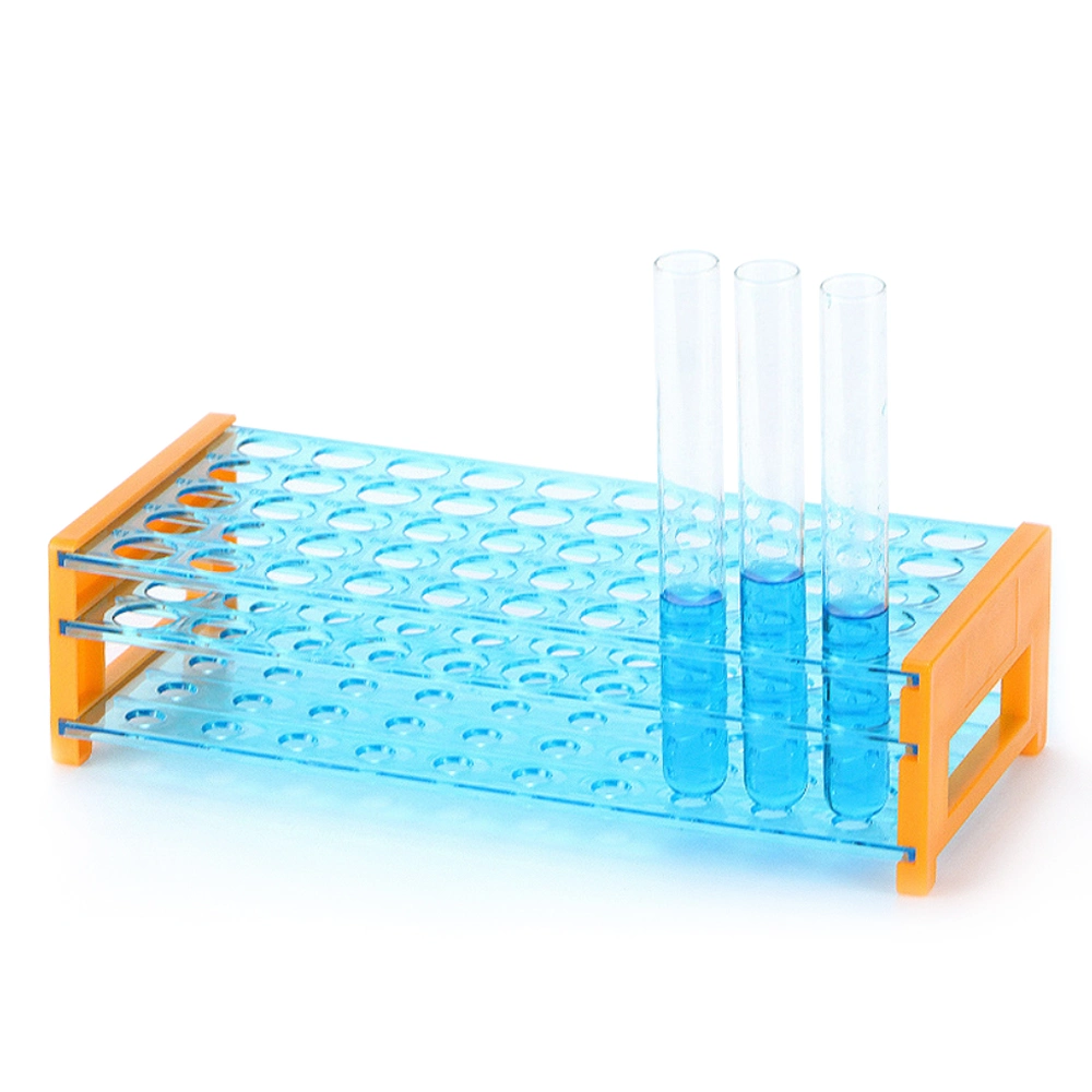 Laboratorio 50 agujeros 10ml tubo de ensayo de muestreo Rack plástico azul Gradilla para tubos de centrífuga