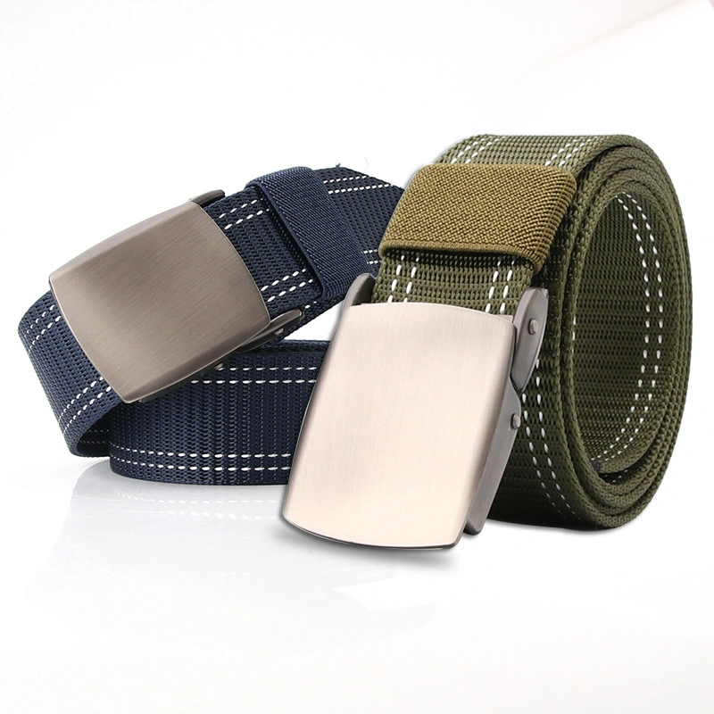 Unisex Tactical Belt Top Quality 4 mm Thick 3.8 Cm Wide Casual Canvas Belt Outdoor Alloy Automatic Buckle Men Belt 110-140cm