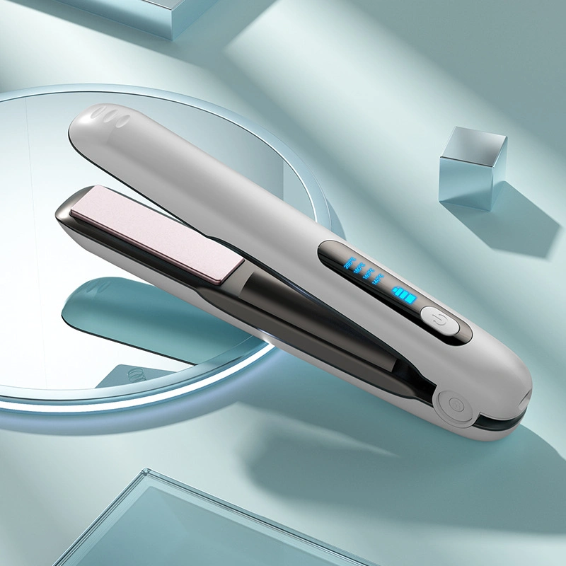 جهاز USB لإعادة الشحن مع جهاز تمليس الشعر اللاسلكي، مكواة تجعيد الشعر بشكل مستقيم وثنائي الأغراض