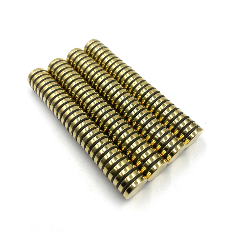 Permanent NdFeB Round Magnet Neodymium D15X3 Magnet with Gold Coating