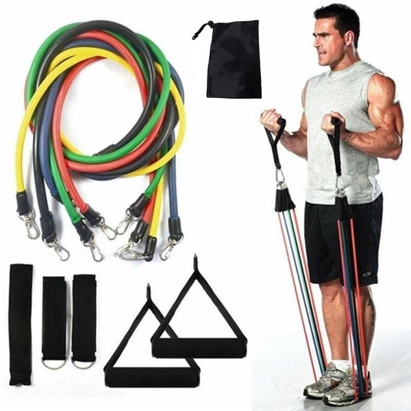 11PCS/ Set Natural Rubber Latex Fitness Resistance Bands