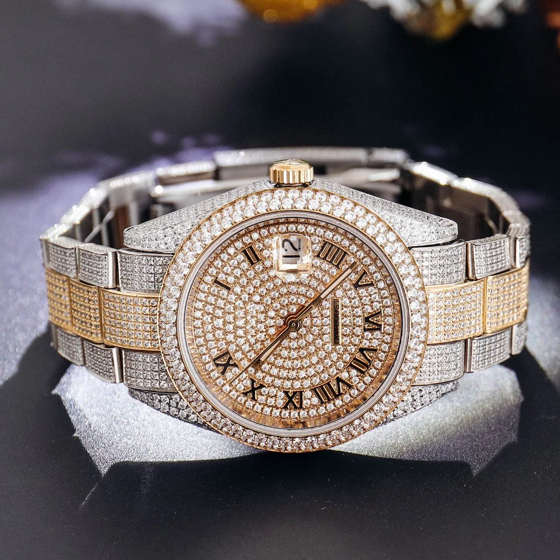 Custom Brand Vvs Moissanite Diamond Watch for Hip Hop Men Pass Diamond Tester on Selling