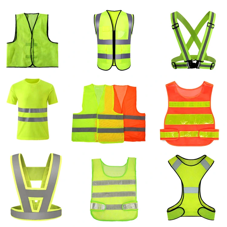 Polyester High Visibility Yellow Warning Reflective Safety Jacket Vest