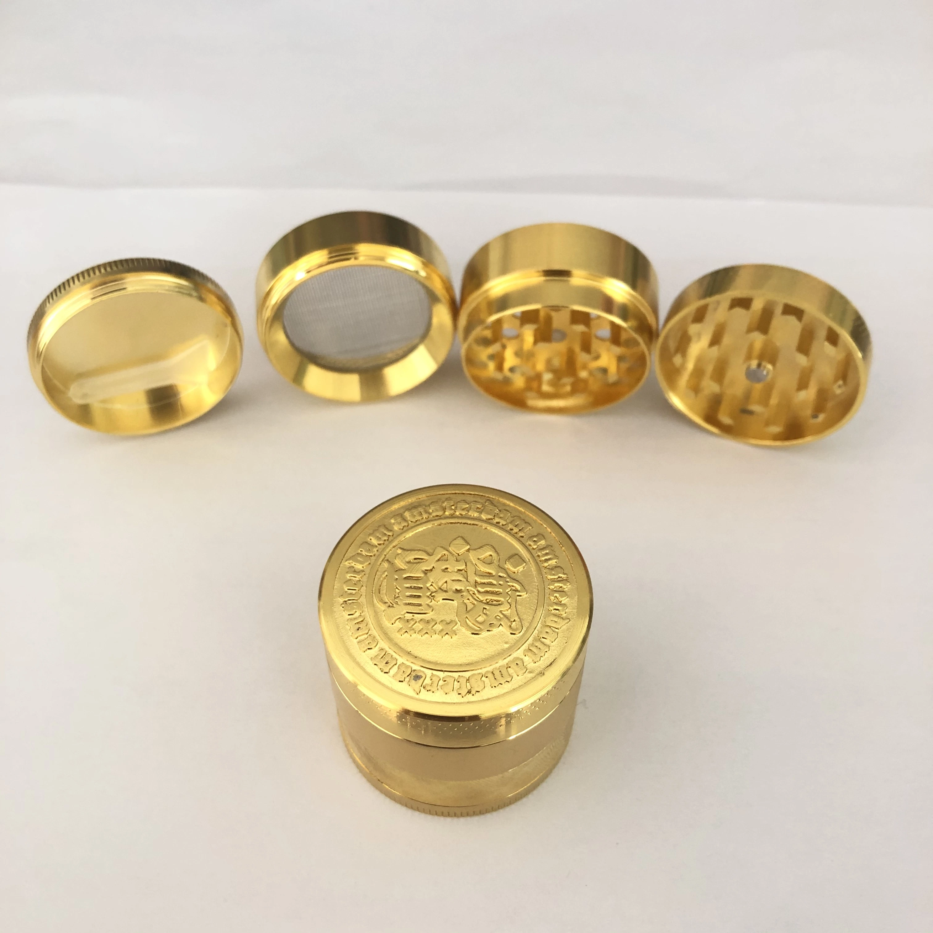 Gold Metal Smoking Grinder Rolling Paper Cigarette Custom