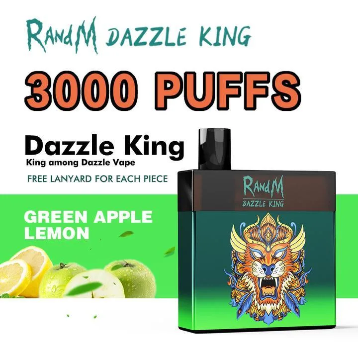 Forma de cuadro de la moda Pod desechables Randm recargable Dazzle Rey 3000 Puff Vape