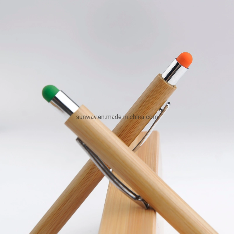 Advertising Eco-Friendly Bamboo Gift Touch Phone Stylus Ball Point Pen