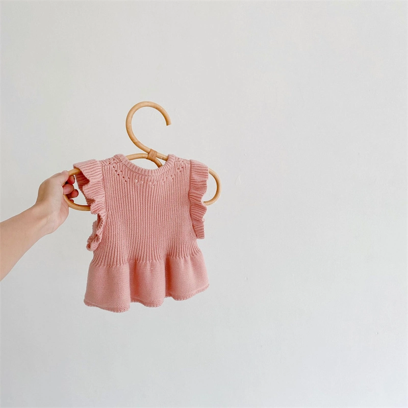 2022 Infant Toddler Baby Girls Cardigan Sweater Vest Vintage Knitted Kids Clothes