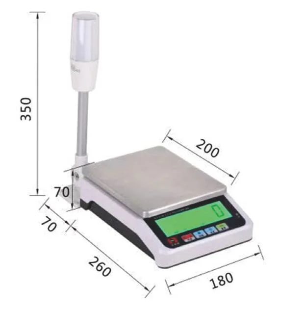 30kg 1gabs de 2 piezas de plástico de pie ajustable de 6 dígitos opción LCD Báscula RS232 (Z001)