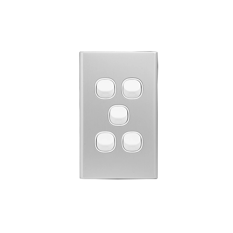 Australia 1 Gang Sliver Vertical Wall Light Push Button Switch