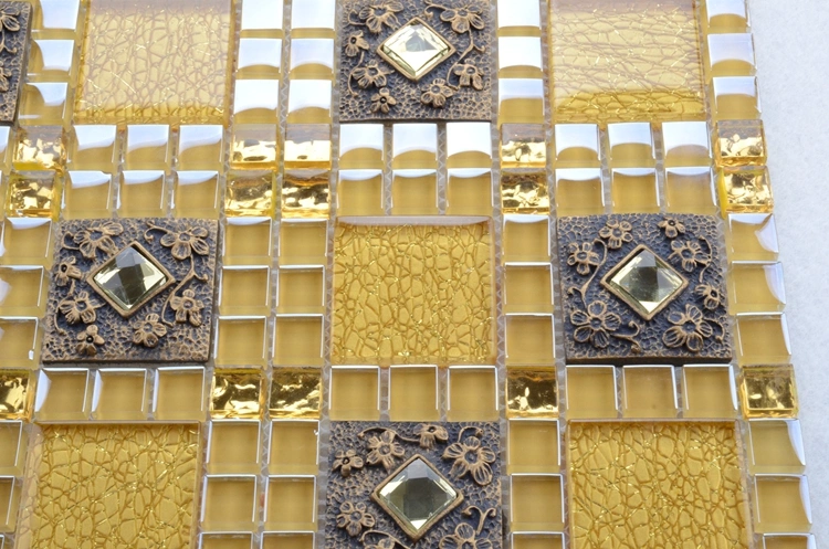 American Style Sound Insulation Gold Color Exquisitely Made Mosaic