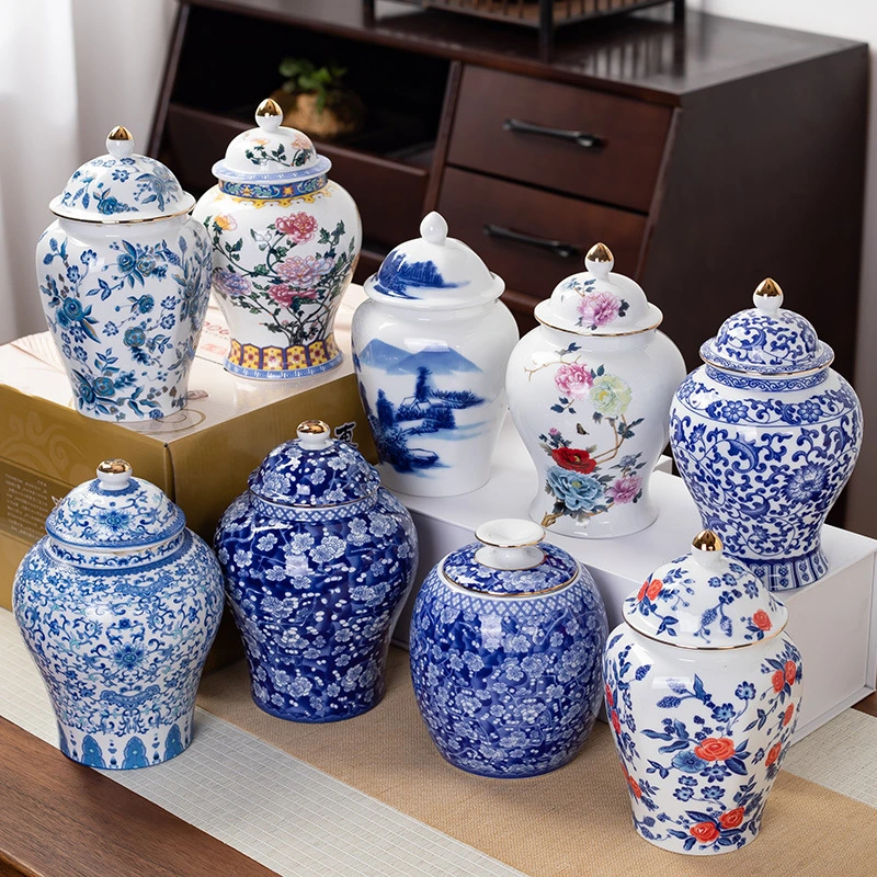 Low MOQ Cheap Price Ready to Ship Chinese Blue and White Small Ginger Jar Vase