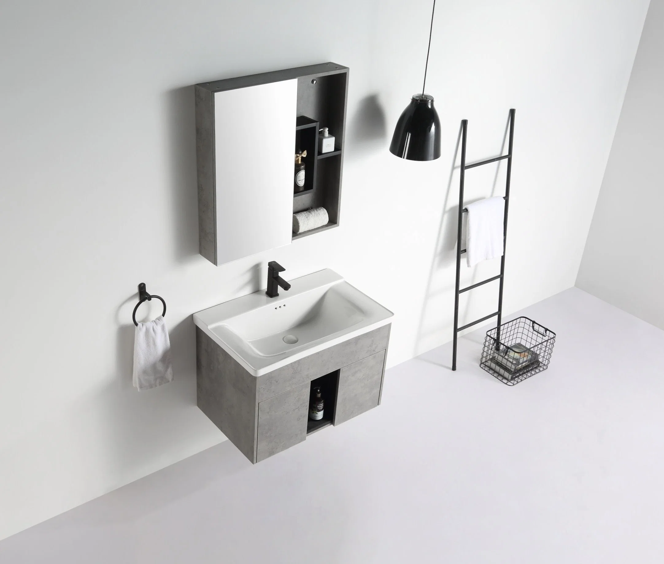 Mobiliario de baño pared cazado Gris Armario espejo Vainity lavado de cerámica Accesorios para baño lavabo lavabo lavabo lavabo lavabo lavabo lavabo lavabo